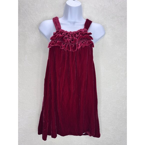 Sundance Women's Raspberry Velvet Ruffle Tank Top Size Large - Picture 2 of 11